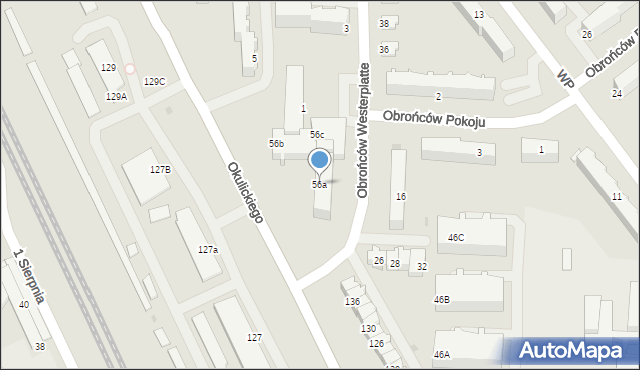 Stalowa Wola, Okulickiego-Niedźwiadka Leopolda, gen., 56a, mapa Stalowa Wola