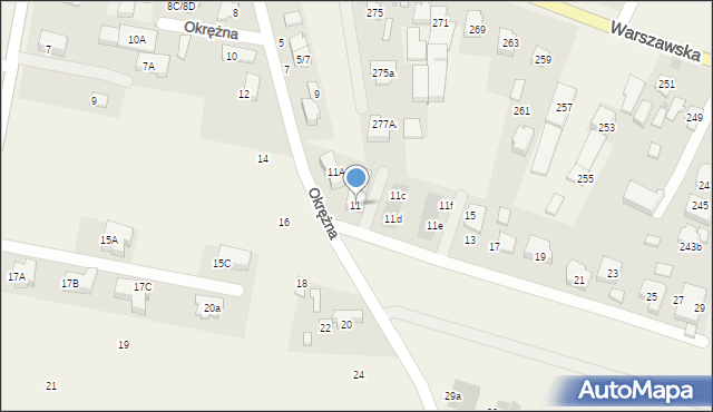 Stare Babice, Okrężna, 11, mapa Stare Babice