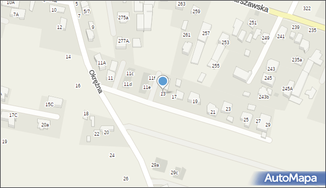 Stare Babice, Okrężna, 13, mapa Stare Babice