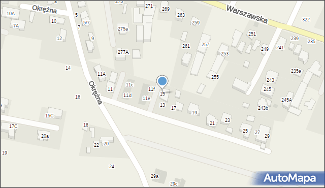 Stare Babice, Okrężna, 15, mapa Stare Babice