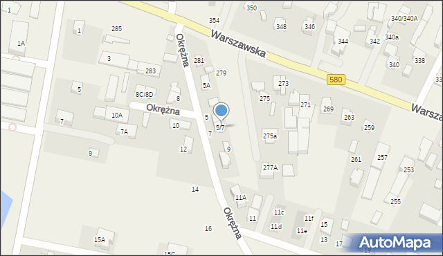 Stare Babice, Okrężna, 5/7, mapa Stare Babice