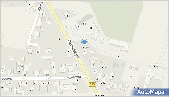 Stare Babice, Okulickiego-Niedźwiadka Leopolda, gen., 5a, mapa Stare Babice