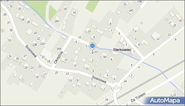 Sterkowiec, Okrężna, 4, mapa Sterkowiec