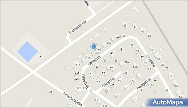 Strzelce Opolskie, Okrężna, 110, mapa Strzelce Opolskie