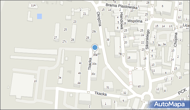 Sulechów, Okrężna, 30a, mapa Sulechów