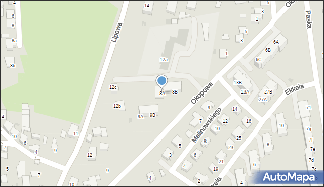 Sulęcin, Okopowa, 8A, mapa Sulęcin