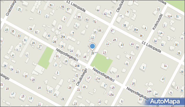 Sulejówek, Okulickiego-Niedźwiadka Leopolda, gen., 16, mapa Sulejówek