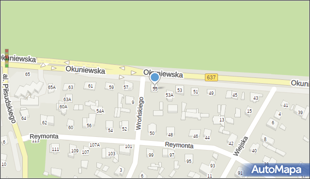 Sulejówek, Okuniewska, 55, mapa Sulejówek