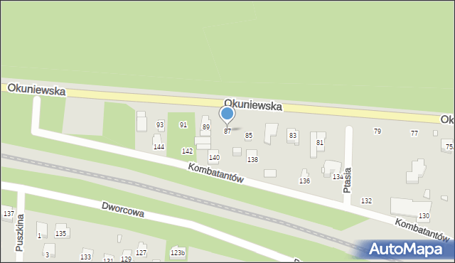 Sulejówek, Okuniewska, 87, mapa Sulejówek