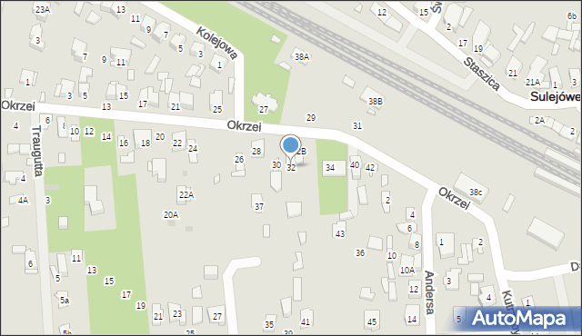 Sulejówek, Okrzei Stefana, 32, mapa Sulejówek