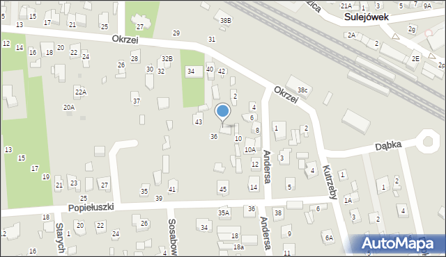 Sulejówek, Okrzei Stefana, 38, mapa Sulejówek