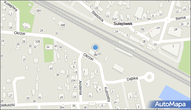 Sulejówek, Okrzei Stefana, 38c, mapa Sulejówek
