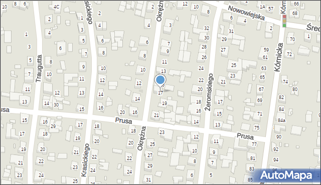 Swarzędz, Okrężna, 17, mapa Swarzędz