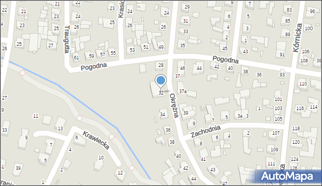 Swarzędz, Okrężna, 32, mapa Swarzędz