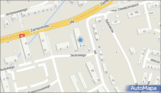 Świdnica, Okulickiego Leopolda, gen., 2, mapa Świdnicy