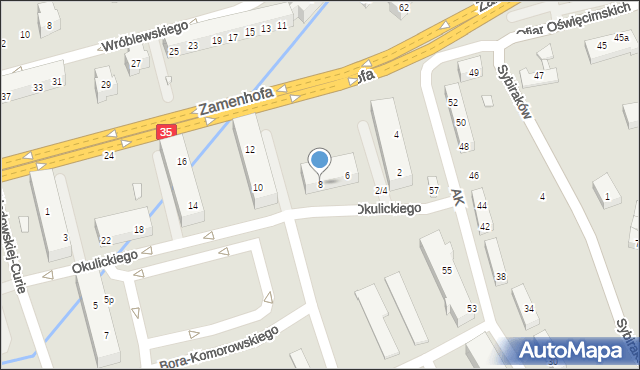 Świdnica, Okulickiego Leopolda, gen., 8, mapa Świdnicy