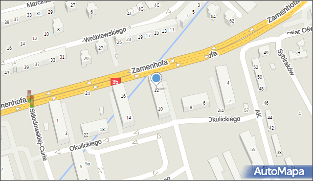 Świdnica, Okulickiego-Niedźwiadka Leopolda, gen., 12, mapa Świdnicy