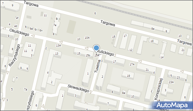 Świdnik, Okulickiego-Niedźwiadka Leopolda, gen., 15A, mapa Świdnika