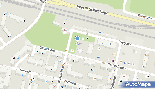 Świdnik, Okulickiego-Niedźwiadka Leopolda, gen., 2b, mapa Świdnika