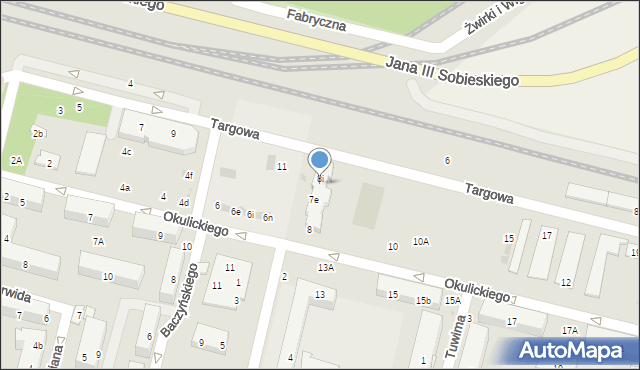 Świdnik, Okulickiego-Niedźwiadka Leopolda, gen., 8h, mapa Świdnika