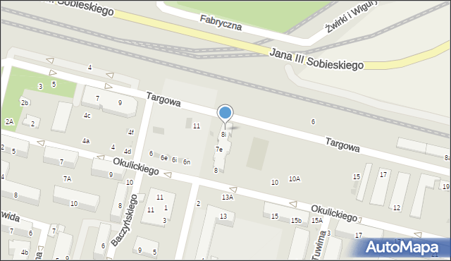 Świdnik, Okulickiego-Niedźwiadka Leopolda, gen., 8j, mapa Świdnika