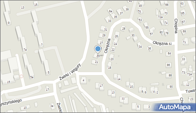 Świecie, Okrężna, 23, mapa Świecie