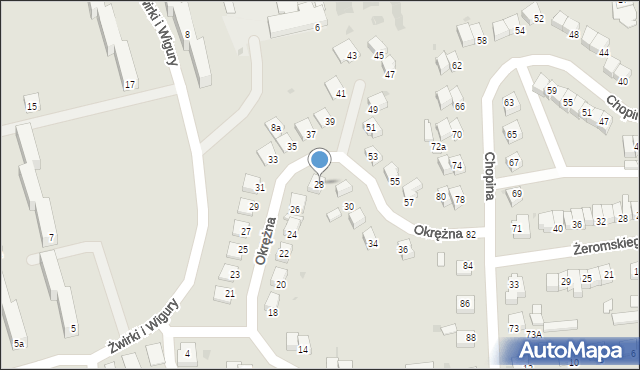 Świecie, Okrężna, 28, mapa Świecie