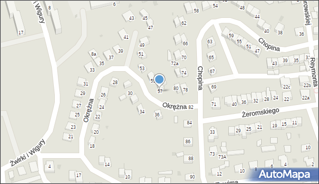 Świecie, Okrężna, 57, mapa Świecie