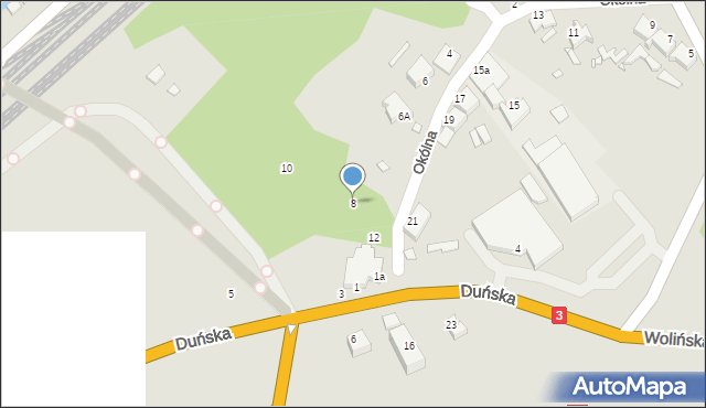 Świnoujście, Okólna, 8, mapa Świnoujście