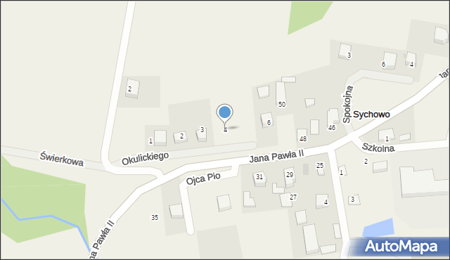 Sychowo, Okulickiego-Niedźwiadka Leopolda, gen., 4, mapa Sychowo