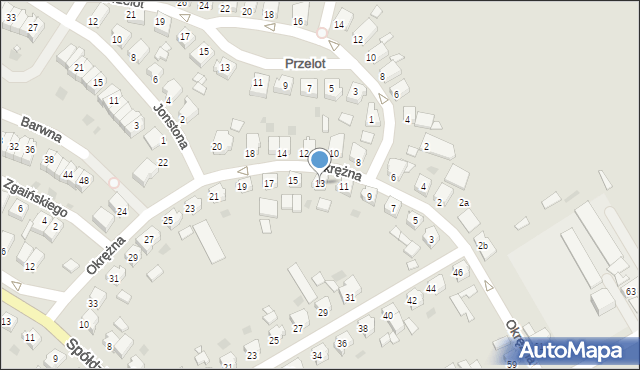 Szamotuły, Okrężna, 13, mapa Szamotuły