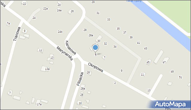 Szczecin, Okrętowa, 5, mapa Szczecina