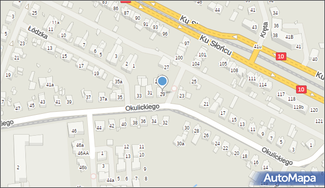 Szczecin, Okulickiego-Niedźwiadka Leopolda, gen., 29, mapa Szczecina