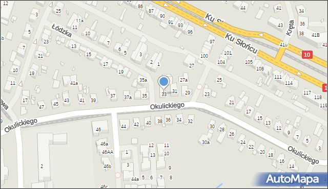 Szczecin, Okulickiego-Niedźwiadka Leopolda, gen., 33, mapa Szczecina