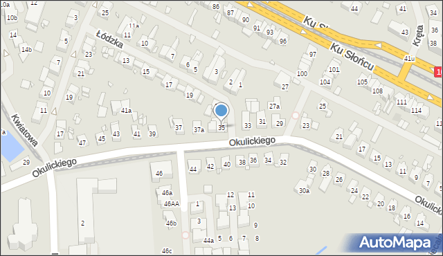 Szczecin, Okulickiego-Niedźwiadka Leopolda, gen., 35, mapa Szczecina
