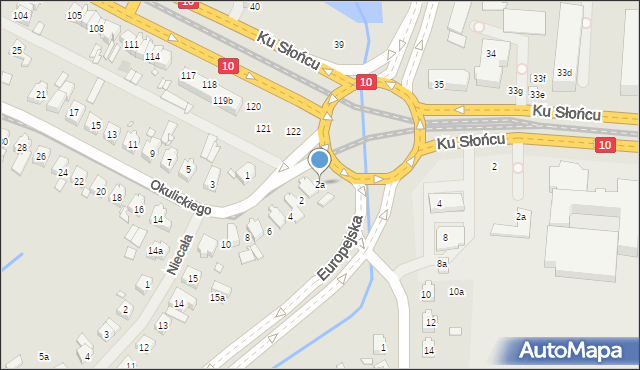 Szczecin, Okulickiego Leopolda, gen., 2a, mapa Szczecina