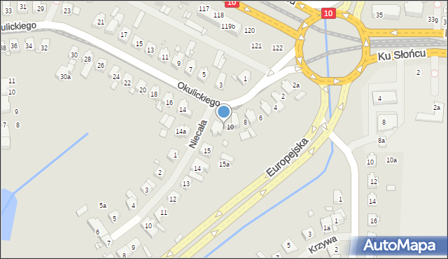 Szczecin, Okulickiego-Niedźwiadka Leopolda, gen., 12, mapa Szczecina
