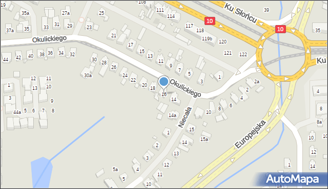 Szczecin, Okulickiego-Niedźwiadka Leopolda, gen., 16, mapa Szczecina