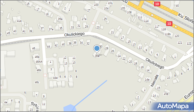Szczecin, Okulickiego-Niedźwiadka Leopolda, gen., 30a, mapa Szczecina