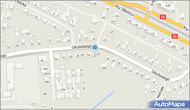 Szczecin, Okulickiego-Niedźwiadka Leopolda, gen., 32, mapa Szczecina