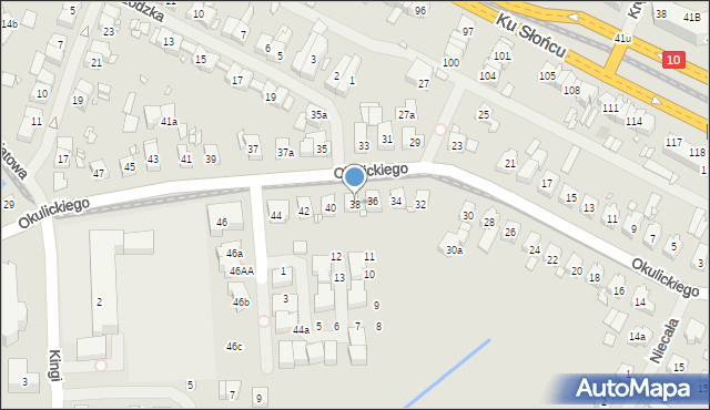 Szczecin, Okulickiego-Niedźwiadka Leopolda, gen., 38, mapa Szczecina