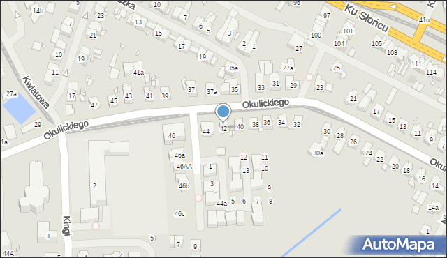 Szczecin, Okulickiego-Niedźwiadka Leopolda, gen., 42, mapa Szczecina