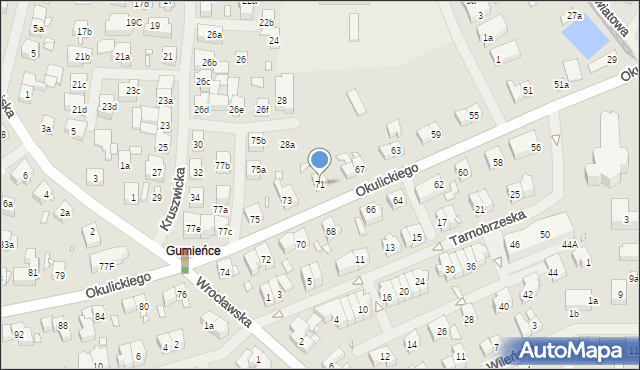 Szczecin, Okulickiego-Niedźwiadka Leopolda, gen., 71, mapa Szczecina