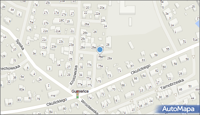 Szczecin, Okulickiego-Niedźwiadka Leopolda, gen., 75b, mapa Szczecina