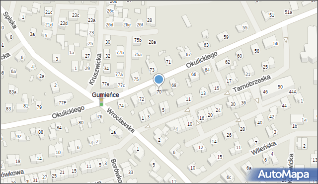 Szczecin, Okulickiego-Niedźwiadka Leopolda, gen., 70, mapa Szczecina