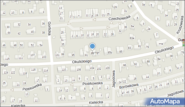 Szczecin, Okulickiego Leopolda, gen., 89, mapa Szczecina