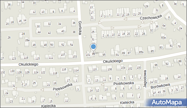 Szczecin, Okulickiego Leopolda, gen., 99, mapa Szczecina