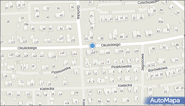 Szczecin, Okulickiego Leopolda, gen., 110, mapa Szczecina