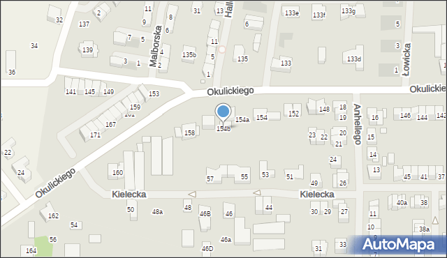 Szczecin, Okulickiego-Niedźwiadka Leopolda, gen., 154b, mapa Szczecina