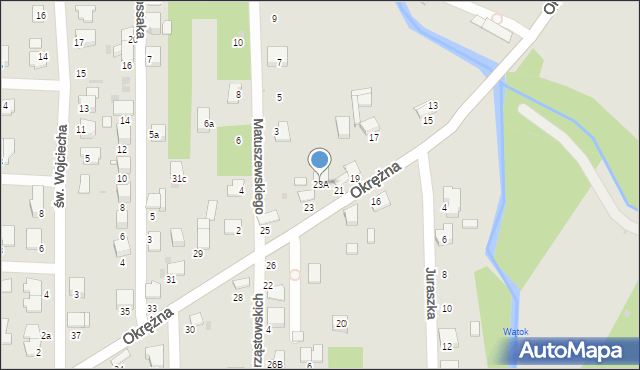 Tarnów, Okrężna, 23A, mapa Tarnów